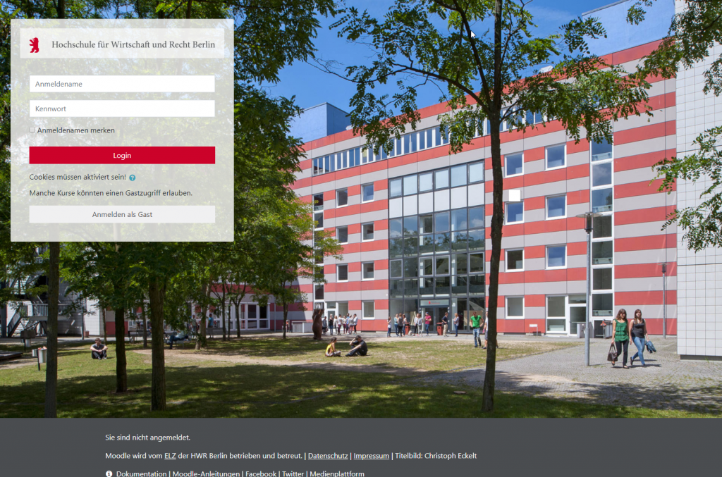 Moodle der HWR Berlin im neuen Look ELearning Zentrum