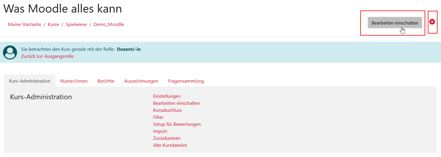Moodle der HWR Berlin im neuen Look ELearning Zentrum
