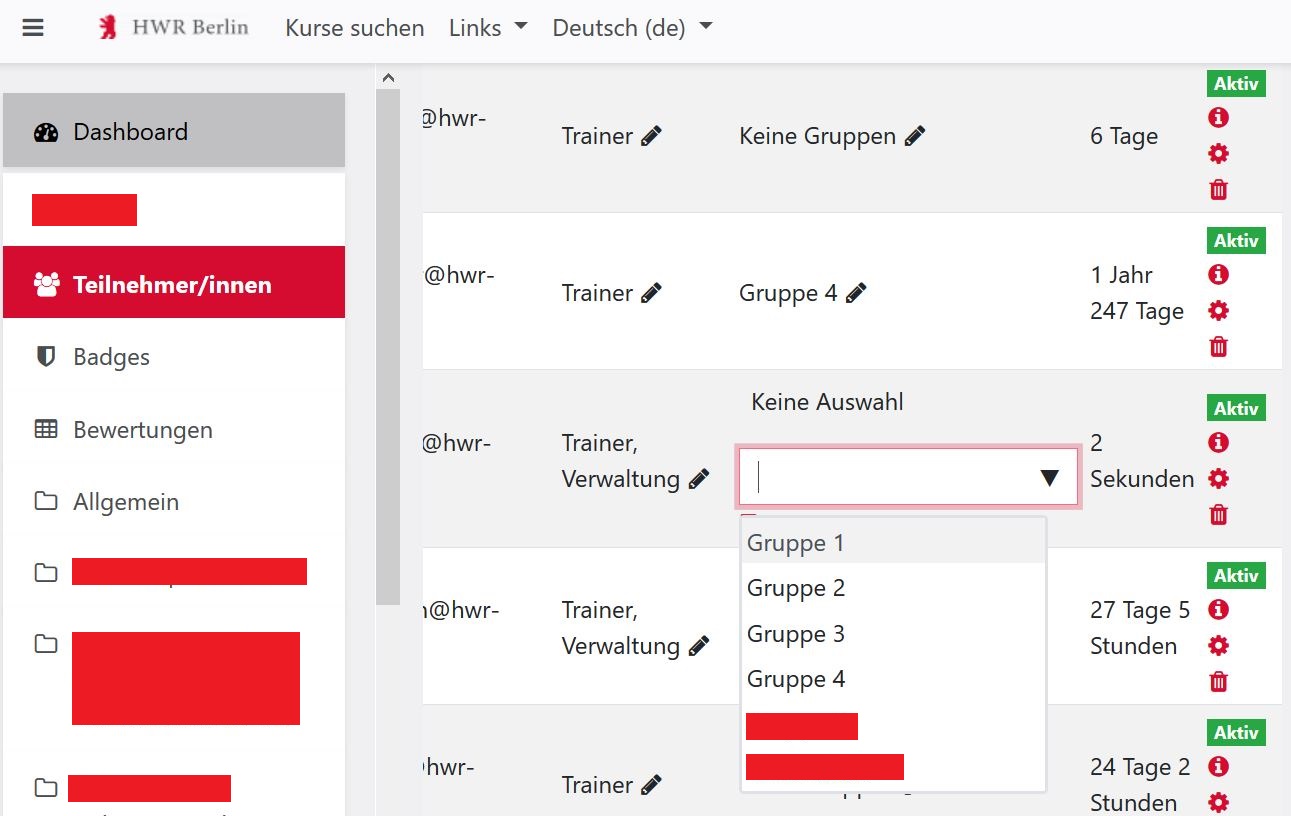 Gruppenzuordnung
