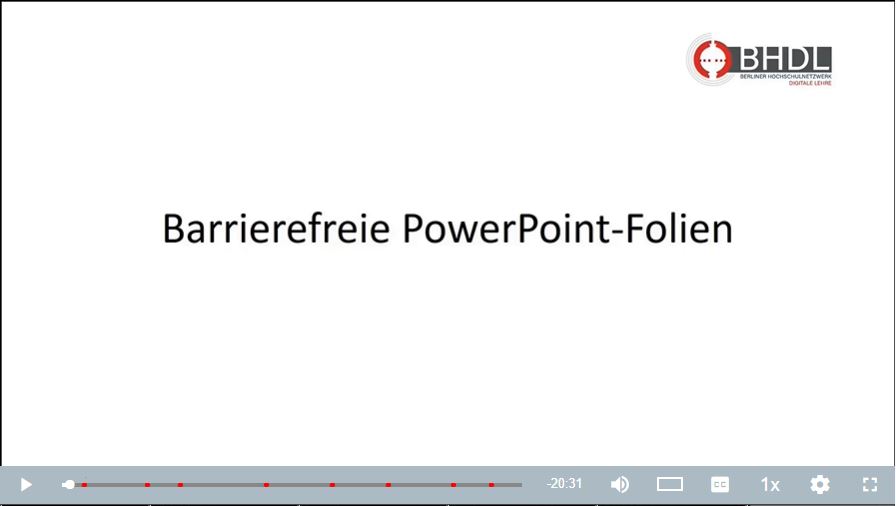 Videovorschau Barrierefreie Powerpoint-Folien