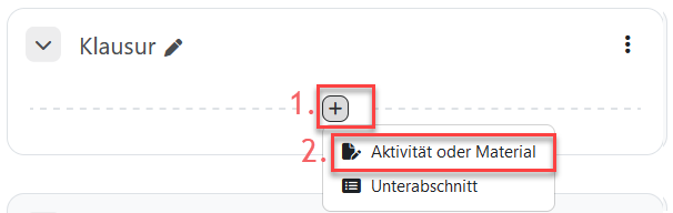 Test anlegen Die Aktivität Test in Moodle anlegen