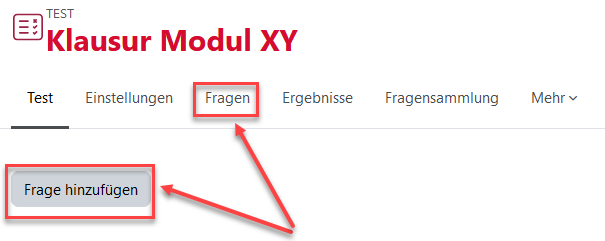 Test Fragen Moodle Test Erstellen von Fragen